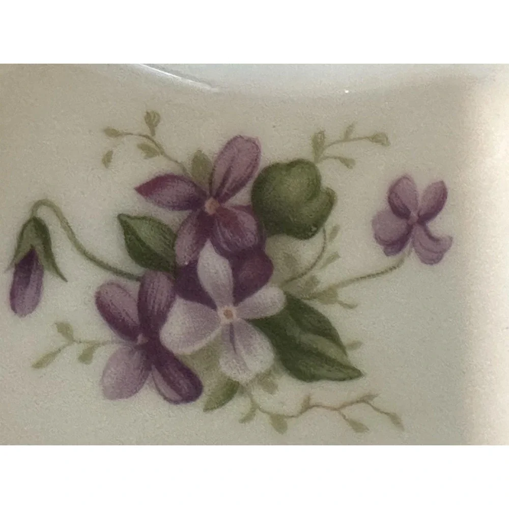 VTG Rossetti Spring Violets trinket dish Gilded Gold Rim Occupied Japan 40s
